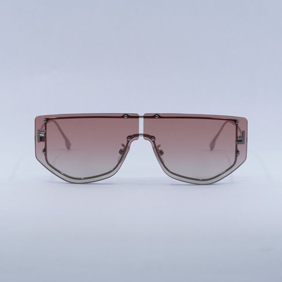 🕶️ New Fendi FE40096U 16T Sunglasses - Palladium Frame, Bordeaux Lenses - Picture 2 of 12